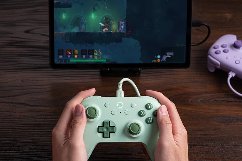 8Bitdo Ultimate 2C Wired Controller for Windows PC and Android, with 1000Hz Polling Rate, Hall Effect Joysticks and Hall Triggers, and Remappable L4/R4 Bumpers (Green) - 3