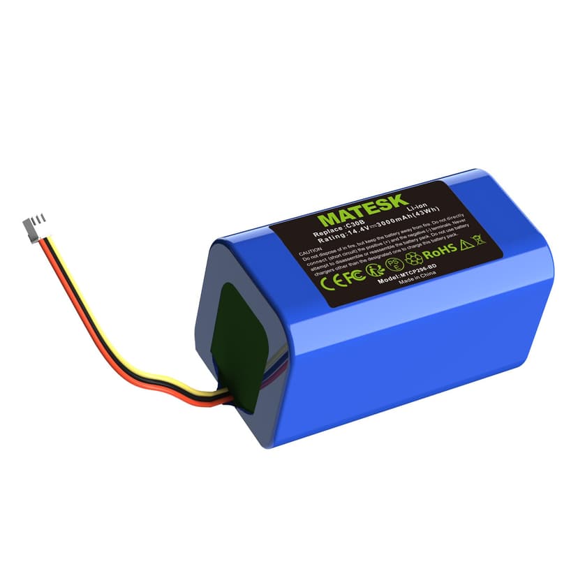 14.4 V 3000 mAh D071-INR-CH-4S1P Vacuum Cleaner Battery for Liectroux C30B, C30B 2D, Midea M4, Blaupunkt XBoost BPK-VCBB1XB, Proscenic Neo 820P 830P MD-C30B Robot Vacuum Cleaner Battery - 2