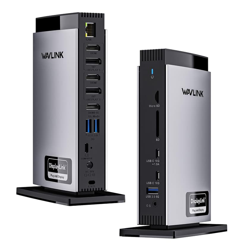 WAVLINK Displaylink Laptop Docking Station with 3 HDMI, U… - 1
