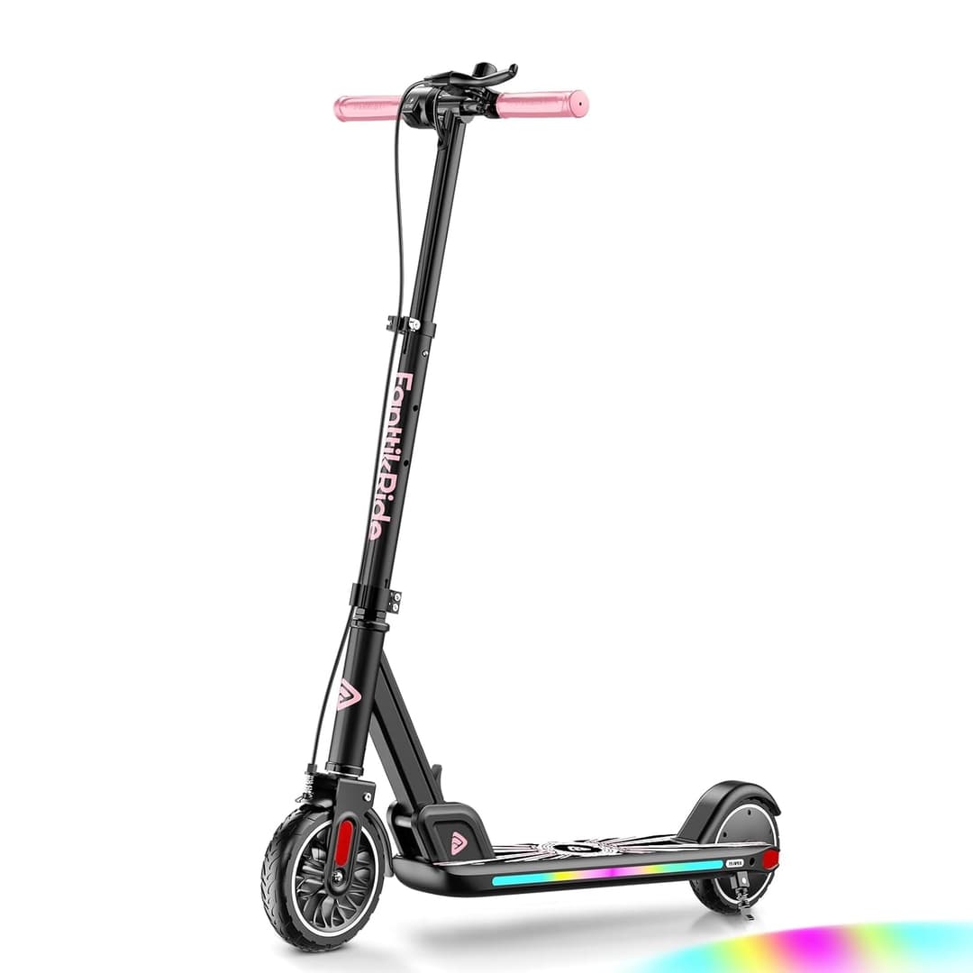 FanttikRide T9 Apex Trottinette Électrique Enfant 130–170 cm, Moteur 200 W, 11/16/19 km/h, Lumières LED Colorées, Haut-Parleur Bluetooth, Écran Digital, Hauteur Réglable, Pliable, sans ABE