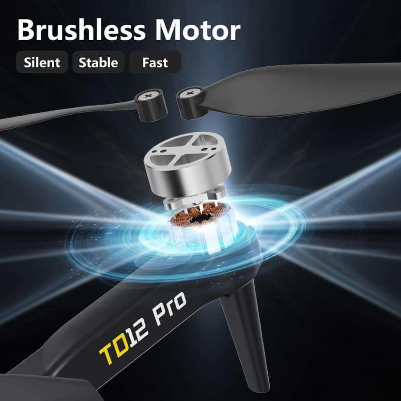 Toladrone TD12PRO Drone with Camera 1080P, Brushless Motor Drones for Adults 90° Motorised Adjustable Level 3 Wind Resistance APP Control Foldable Quadcopter for Beginners - 4