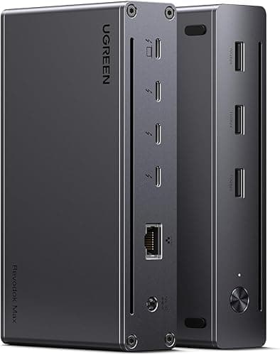UGREEN Revodok MAX 208 Docking Station Thunderbolt 4 8 In 1 Dual Display 4K60Hz 8K30Hz Hub USB C 3.2 10Gbps Dock USB C Ethernet RJ45 Gigabit Power DC 140W