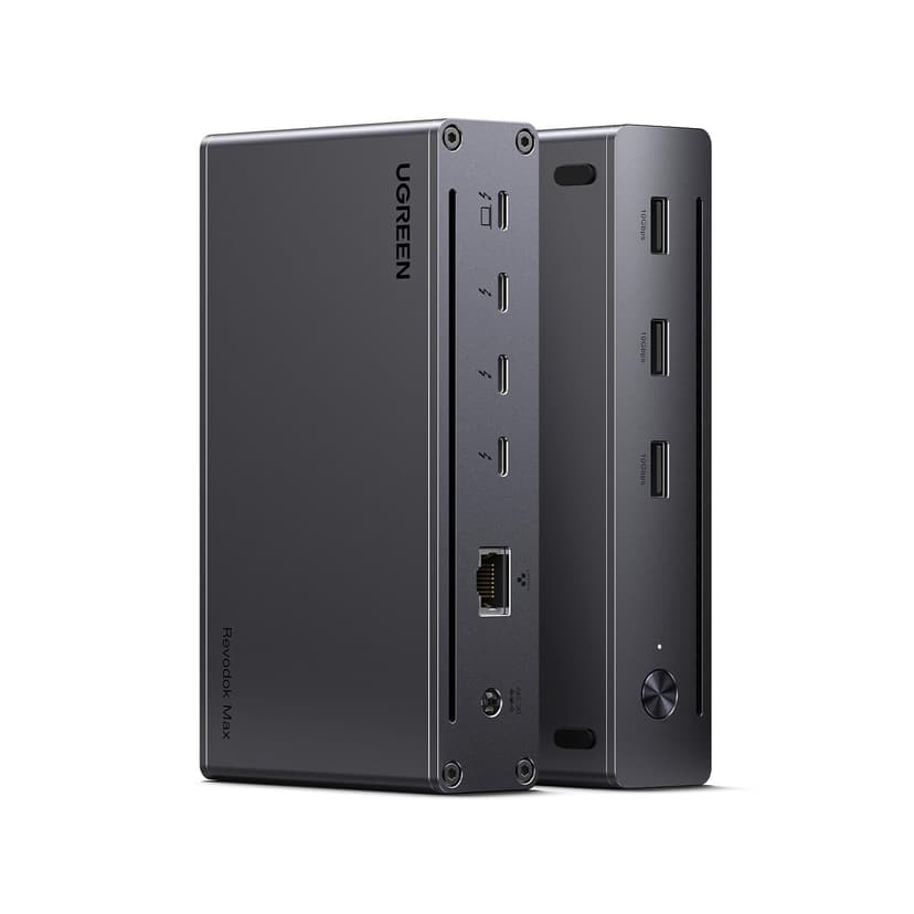 UGREEN Revodok MAX 208 Docking Station Thunderbolt 4 8 In 1 Dual Display 4K60Hz 8K30Hz Hub USB C 3.2 10Gbps Dock USB C Ethernet RJ45 Gigabit Power DC 140W - 1