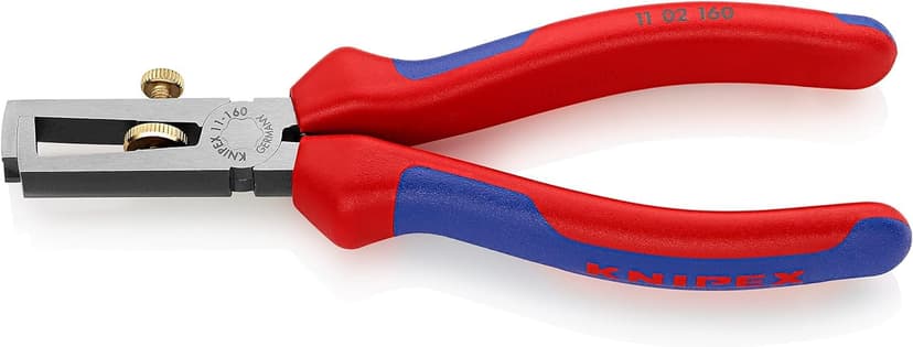 KNIPEX Insulation Stripper with Opening Spring, Universal with Multi-Component Handles 160 mm, 11 02 160 - 1