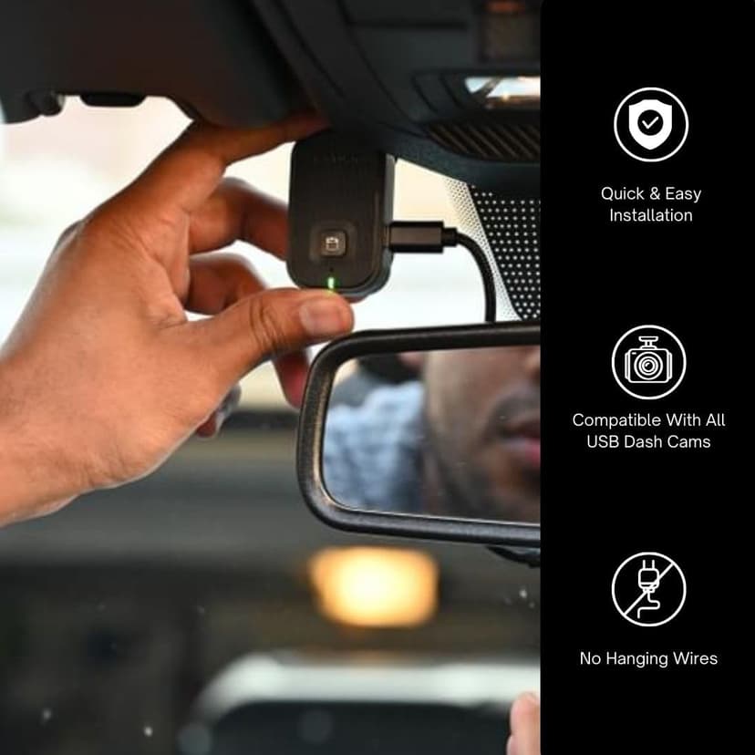 Dongar Dashcam Power Adapter (10-pin Type A) for Select Mazda Vehicles. Compatible with 2017+ CX5, CX9 and More. Connects to Rearview Mirror, Built-in USB Power Source, Easy to Install - 6