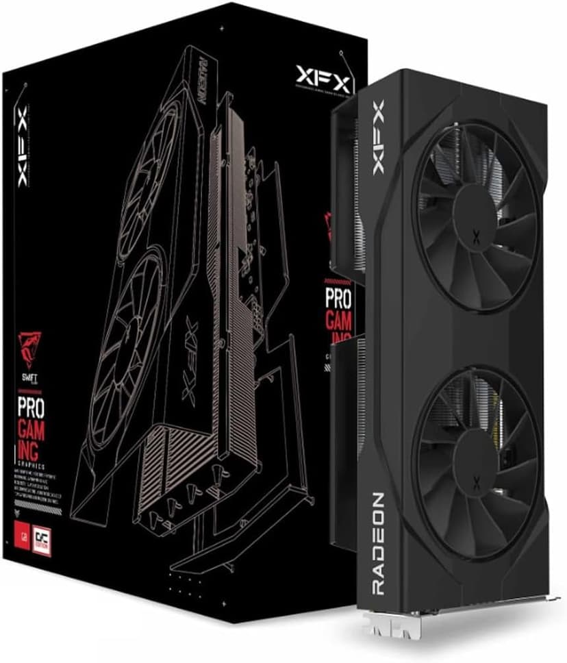 XFX Swift AMD Radeon RX 9060 XT OC Gaming Edition with 16GB GDDR6 HDMI 2xDP, AMD RDNA™ 4 (RX-96TSW16BQ) - 1