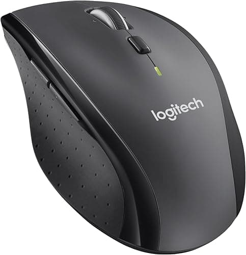 Logitech M705 Marathon Wireless Mouse, 2.4 GHz with USB Unifying Mini-Receiver, 1000 DPI Laser Grade Tracking, 7-Buttons, Extra Thumb Buttons, 3-Year Battery Life, PC / Mac / Laptop - Black