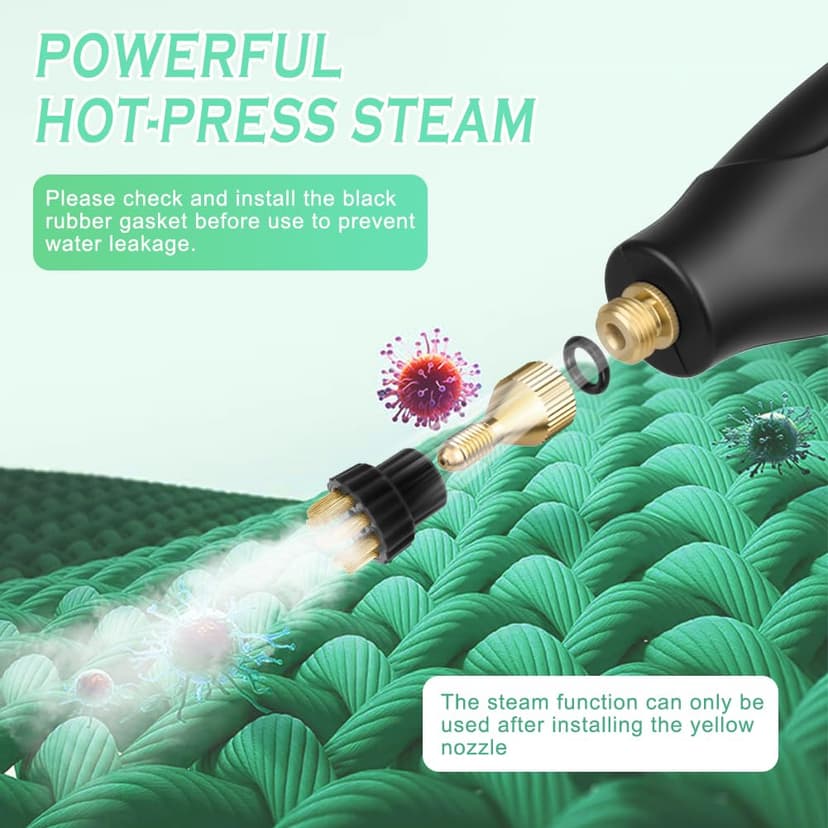 Vicloon Steam Cleaner, Handheld Steam Cleaning 2500W with 6 Speeds 4 Brush Heads, 3.5 Bar, 1200 ML Water Tank, for Cleaning Kitchen, B Year, Furniture, Car - 5