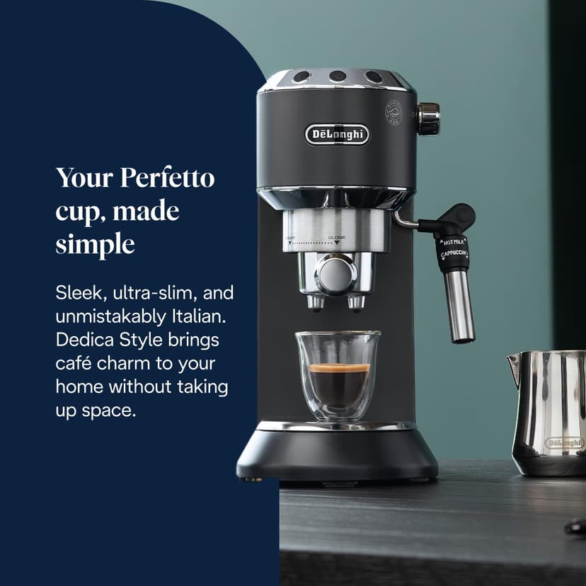 De'Longhi Dedica Style, Traditional Barista Pump Espresso Machine, Coffee and Cappuccino Maker, EC685BK, Black - 2