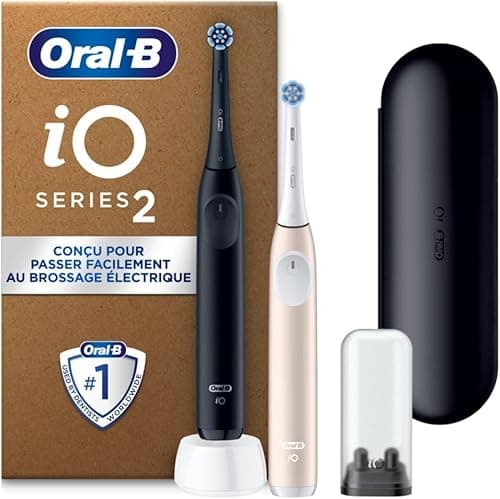 Oral-B iO Series 2 Electric Toothbrush Duo Pack, Night Black/Calm Pink