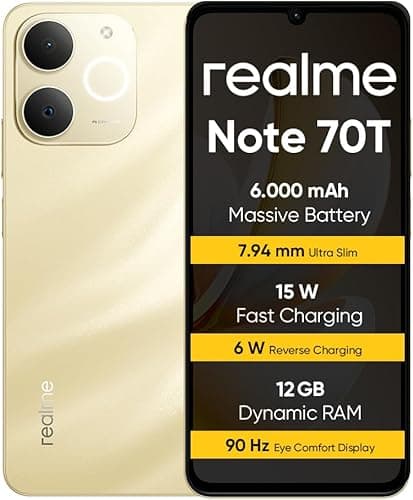 realme Note 70T Smartphone 4+128 GB, Batteria da 6.000 mA…