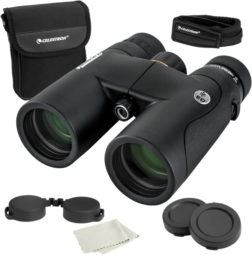 Celestron 72332 Nature DX ED 8x42 Outdoor and Birding Binoculars with Extra-Low Dispersion Objective Lenses, Fully Multi-Coated with BaK-4 Prisms, Rubber Armoured, Fog & Waterproof - 1