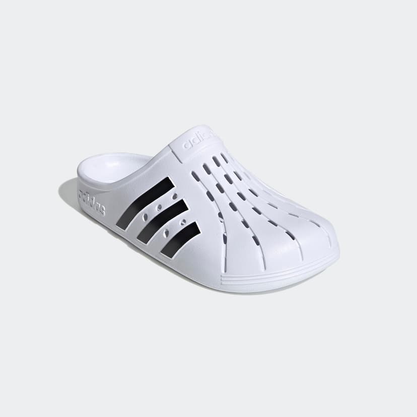 adidas Unisex Adilette Clogs, Cloud White/Core Black/Cloud White, 4 UK - 6