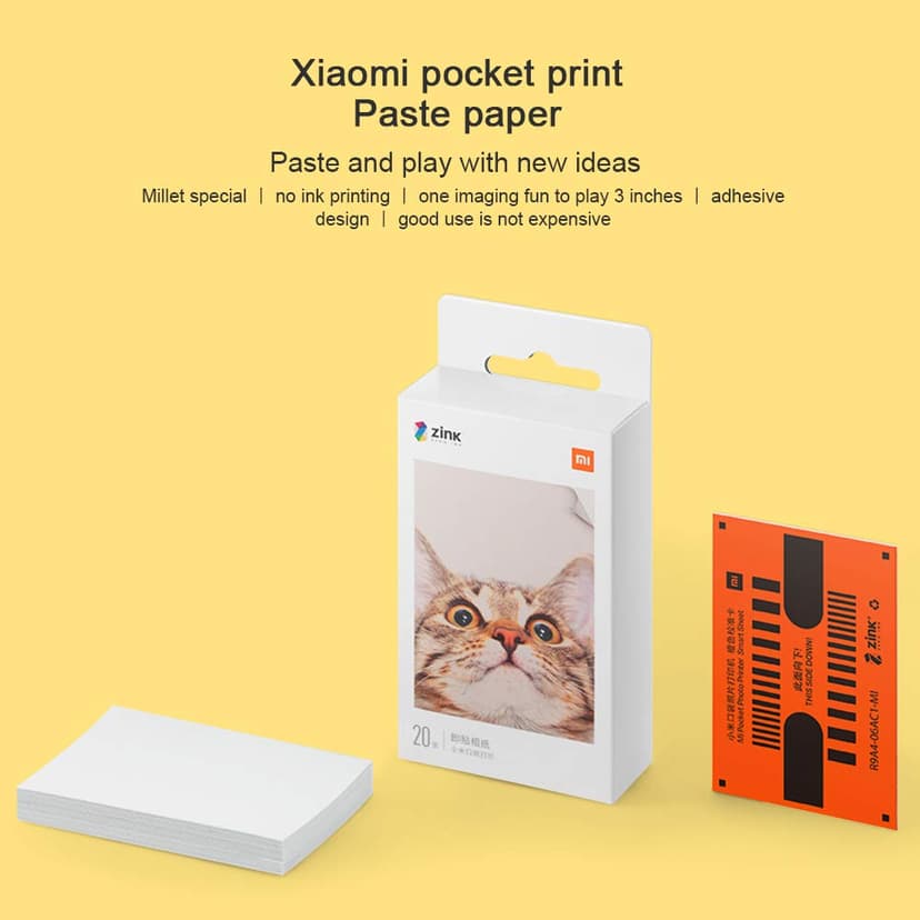 Dewanxin for Xiaomi Pocket Print Paste Paper, 50 sheets 5 x 7.6 cm ZINK Print Paste Paper for Xiaomi Pocket Portable Instant Photo Printer - 2
