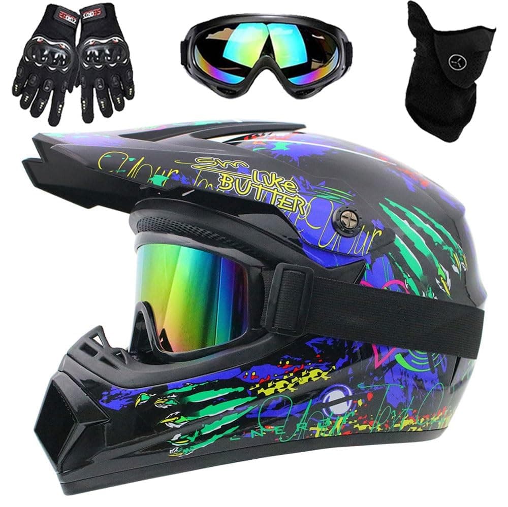 Casque de Moto IntéGral Certifié DOT Pour Enfants, Jeunes…