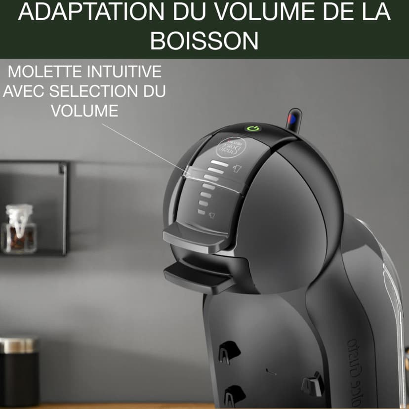 NESCAFÉ DOLCE GUSTO Mini Me Von Krups KP1238 Small Automatic Capsule Coffee Machine, Hot and Cold Drinks, 15 Bar Pressure, 0.8 Litre Water Tank, Eco Mode, Black/Anthracite, KP1238 - 5