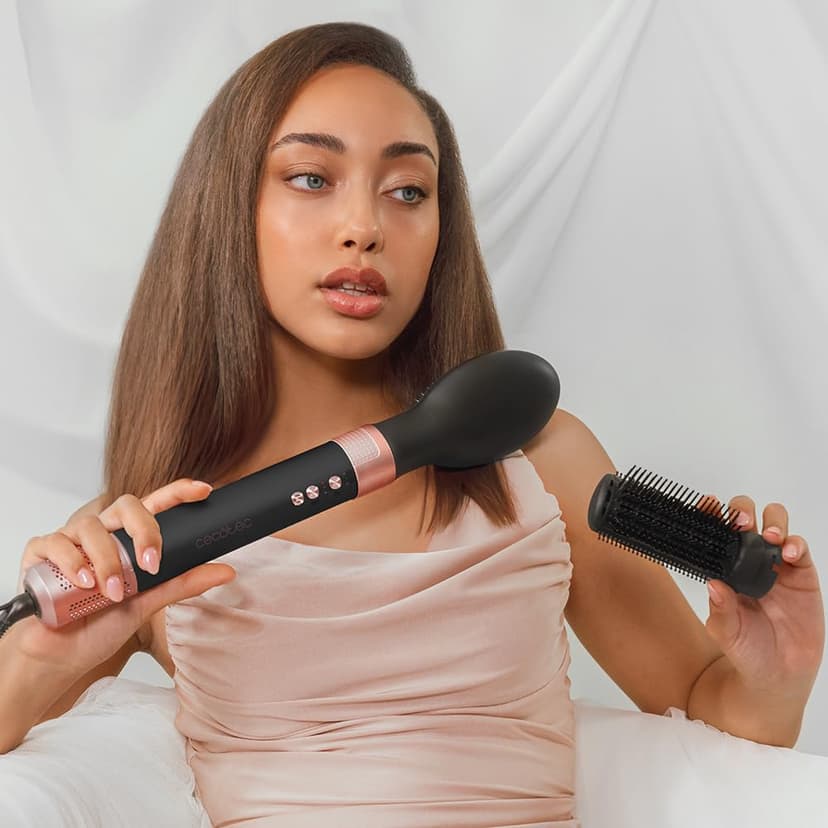 Cecotec Coanda CeramicCare Technology 14in1 AirGlam Black 1400W Heating Brush with 14 Heads Digital Motor Frizz Eliminator 3 Temperatures - 2