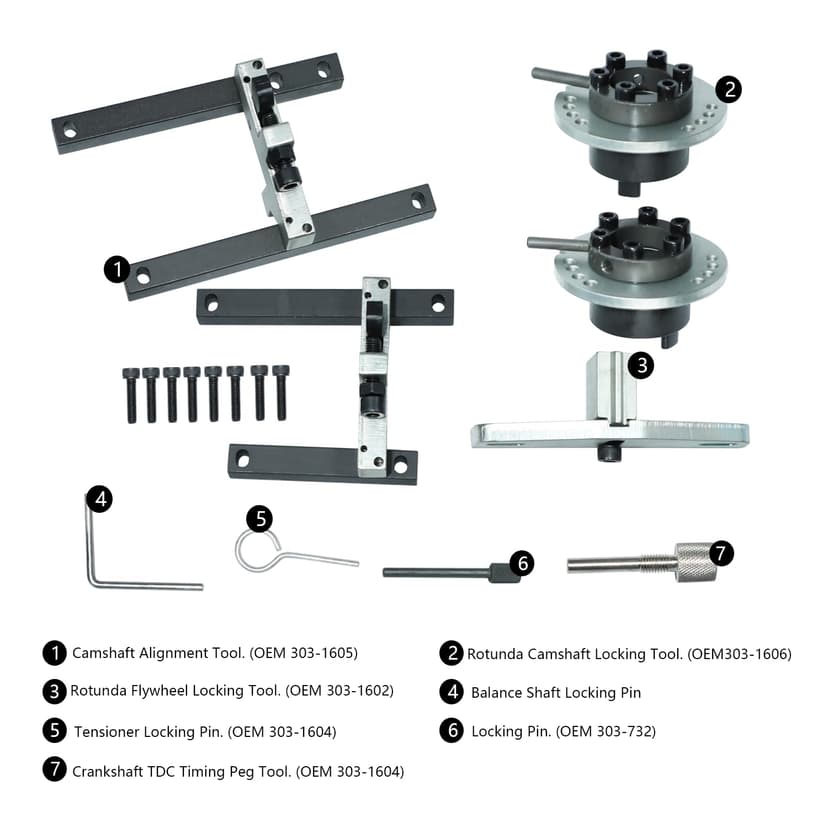 DPTOOL Belt Engine Timing Locking Setting Tools Set for Ford 1.0 ECOBOOST Lock Tool KIT SCTi - 2