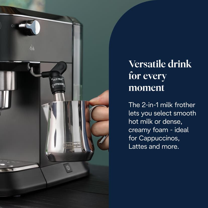 De'Longhi Dedica Style, Traditional Barista Pump Espresso Machine, Coffee and Cappuccino Maker, EC685BK, Black - 6