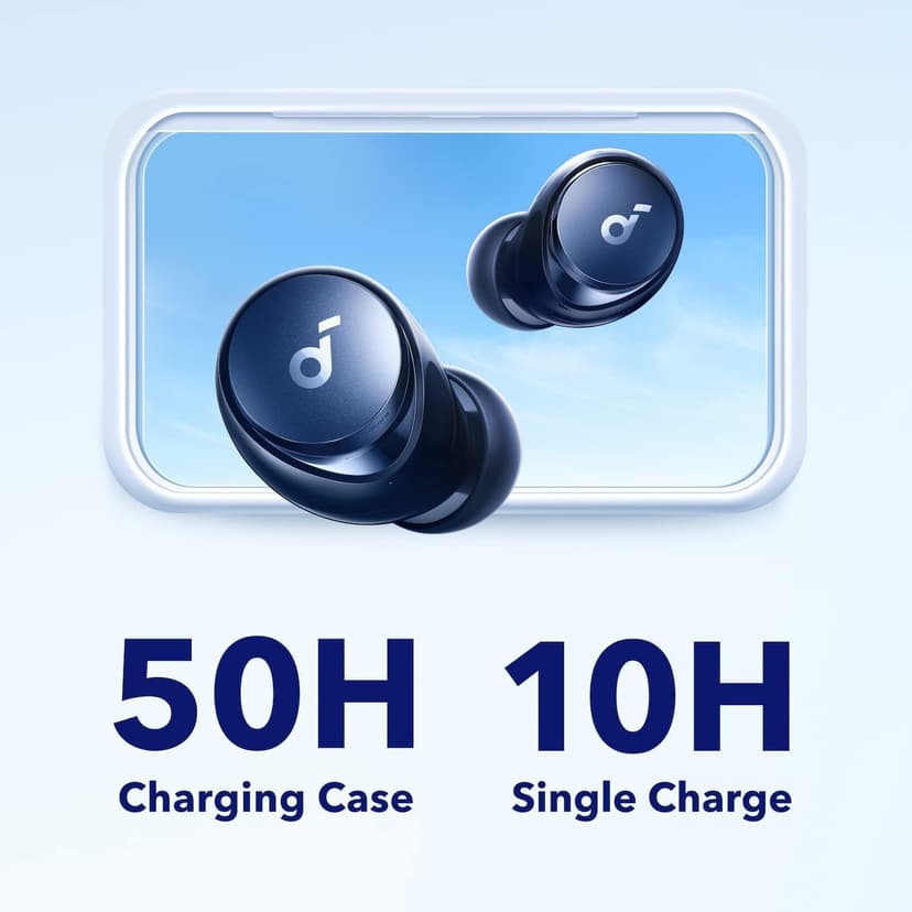 soundcore by Anker Space A40 Auto-Adjustable Active Noise Cancelling Wireless Earbuds, Reduce Noise by Up to 98%, 50H Playtime, Hi-Res Sound, Comfortable Fit, App Customization, Wireless Charge - 4