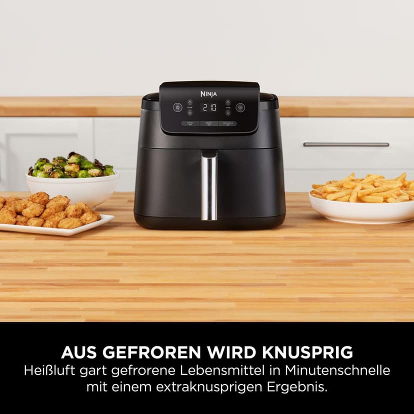Ninja Luftfritteuse 4,7L 3in1 Luftfritteuse Fritteuse Heißluftfritteuse Heißluftfritteuse 1-2 Portionen Digital Tiefkühlfach Antihaft-Fritteuse Frittierkorb 2000W Schwarz AF110EU - 5