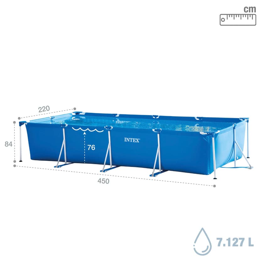 Intex 4.5 m x 2.2 m x 0.84 m Rectangular Frame Pool Set - 4