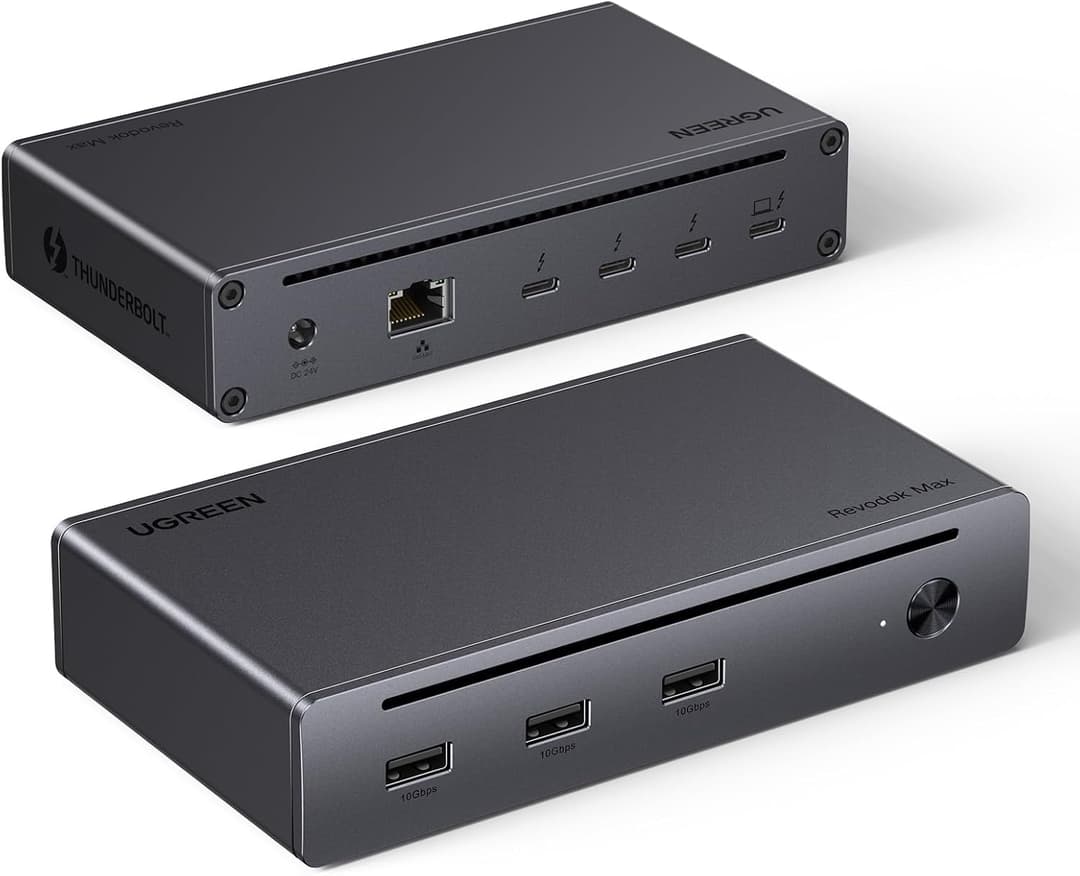 UGREEN Revodok MAX 208 Docking Station Thunderbolt 4 8 In 1 Dual Display 4K60Hz 8K30Hz Hub USB C 3.2 10Gbps Dock USB C Ethernet RJ45 Gigabit Power DC 140W