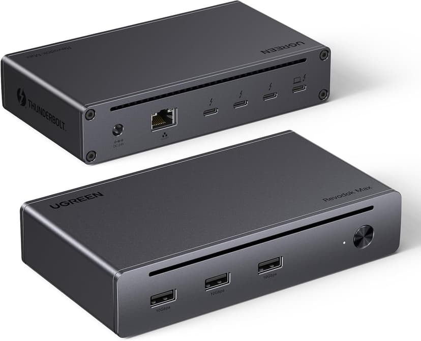UGREEN Revodok MAX 208 Docking Station Thunderbolt 4 8 In 1 Dual Display 4K60Hz 8K30Hz Hub USB C 3.2 10Gbps Dock USB C Ethernet RJ45 Gigabit Power DC 140W - 1