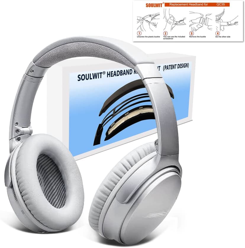SOULWIT Bandeau de Rechange pour Bose QC35 & QuietComfort 35 II (QC35 II) Casque, DIY Remplacement Headband Accessoires - 2