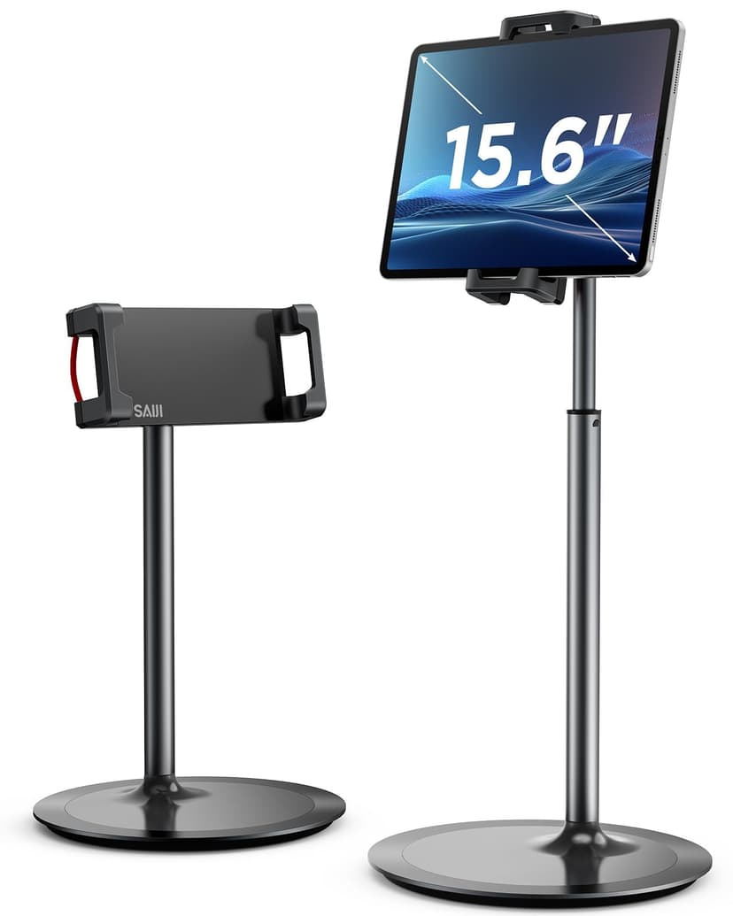 SAIJI Support de Tablette Réglable, Support de Téléphone avec Grande Base Stable, Angle et Hauteur Réglable Compatible avec 4,7-12,9" Iphone iPad Pro Air Mini (Argent) - 8