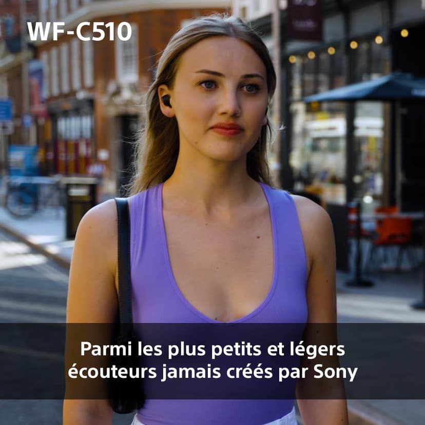 Sony WF-C510 Truly Wireless - Ecouteurs Intra-Auriculaires Bluetooth, Petits, Légers, Connexion Multipoint, Son Ambiant, IPX4, Spotify Tap, Charge Rapide, Batterie jusqu'à 22h, iOS et Android – Noir - 5