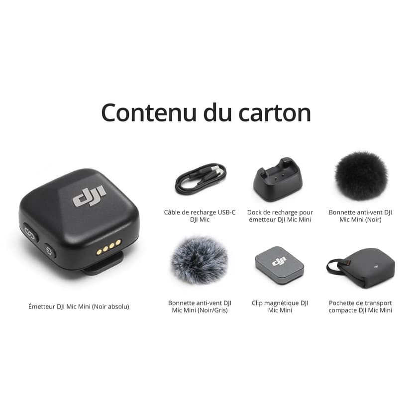 DJI Mic Mini Transmitter (Infinity Black), Wireless Lavalier Microphone, Ultralight, Detail-Rich Audio, OsmoAudio, Noise Cancelling, Clip On Bluetooth Phone Microphone for Camera/iPhone/Android - 6
