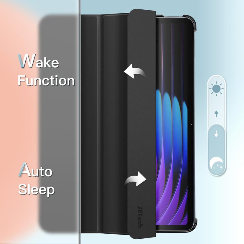 JETech Case for Xiaomi Pad 8/8 Pro & Pad 7/7 Pro (11.2-Inch, 2026/2025 Model), Slim Translucent Back Tri-Fold Stand Protective Tablet Cover with Auto Wake/Sleep (Black) - 6