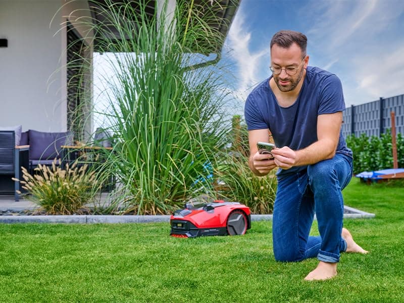 Einhell FREELEXO CAM PLUS 600 Power X-Change Robot-Lawnmower (18 V, Camera Replacement for Peripheral Cable, for 600 m², Carbonless Motor, Wi-Fi, Slopes up to 25%, with 4.0Ah Plus Battery) - 4