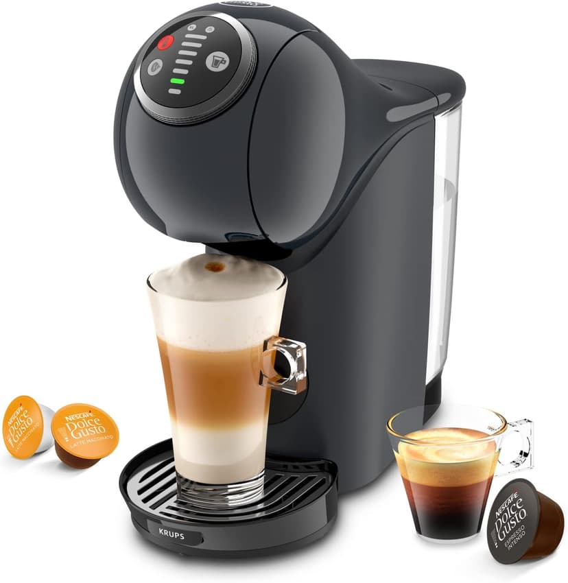 Nescafé Dolce Gusto Krups Machine à café capsules, Cafetière multi boissons, Pression 15 bars, Capacité 0,8 L, Fonction XL, Arrêt automatique, Genio S Plus gris KP340B10 - 1