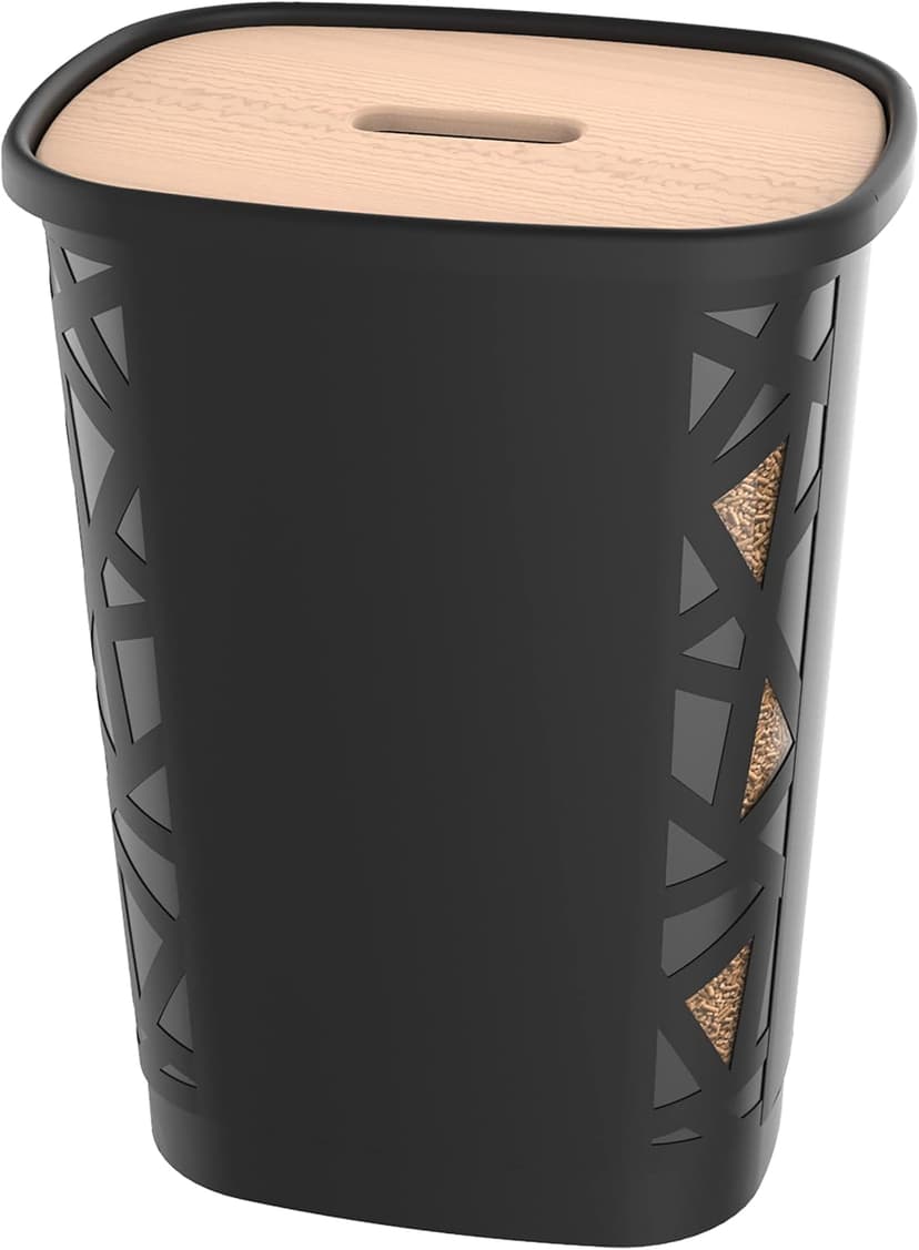 EDA Wood Pellet Box XL Black 45 kg - 1