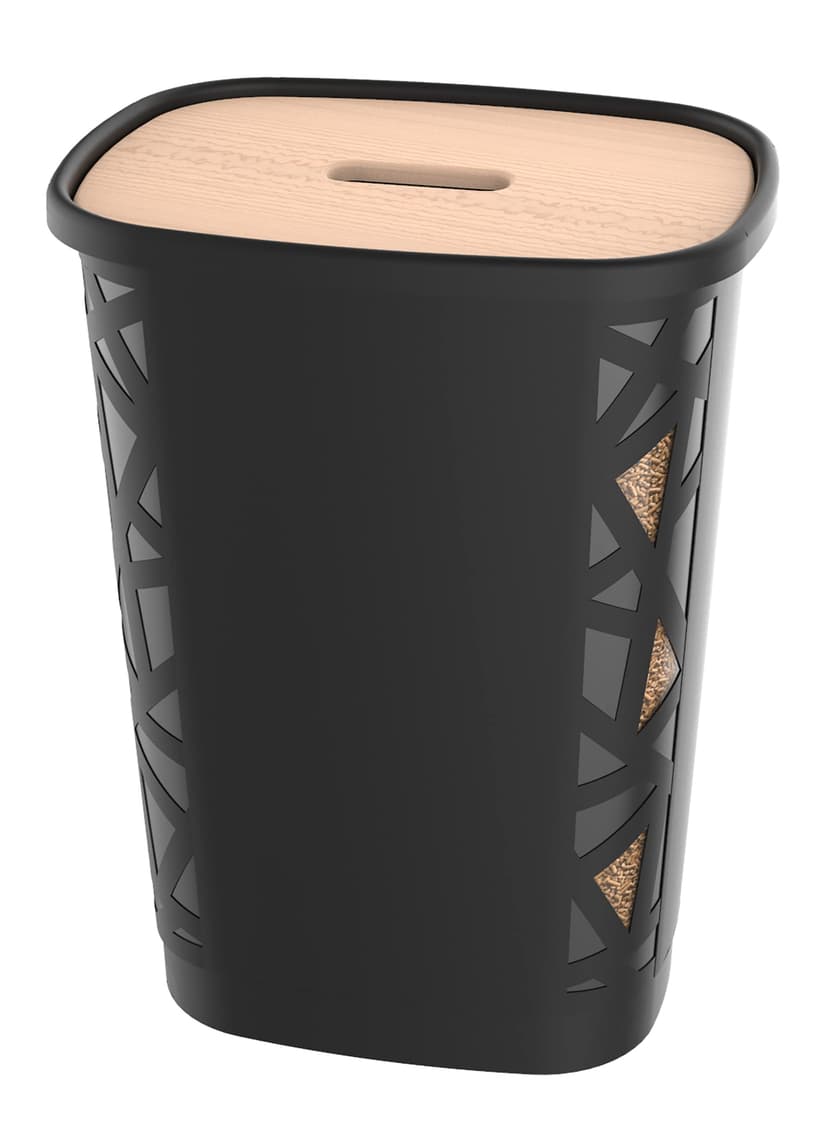 EDA Coffre A GRANULES DE Bois XL Noir 45KG - 1