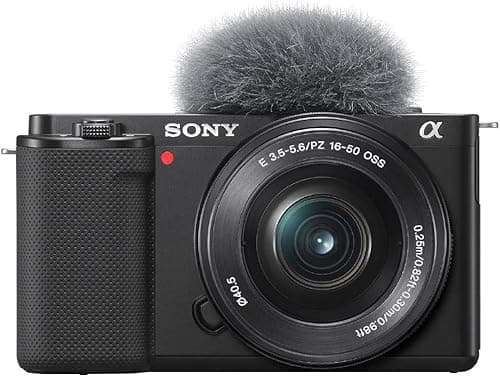 Sony ZV-E10 System Camera with 16-50mm Lens (APS-C) - 4K Video, Swivel Display, Real-time Eye Auto Focus, Lightweight & Ideal for Vlogger & Beginners