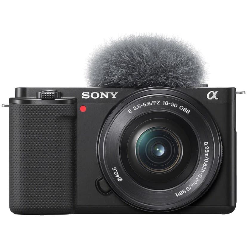 Sony ZV-E10 System Camera with 16-50mm Lens (APS-C) - 4K Video, Swivel Display, Real-time Eye Auto Focus, Lightweight & Ideal for Vlogger & Beginners - 1