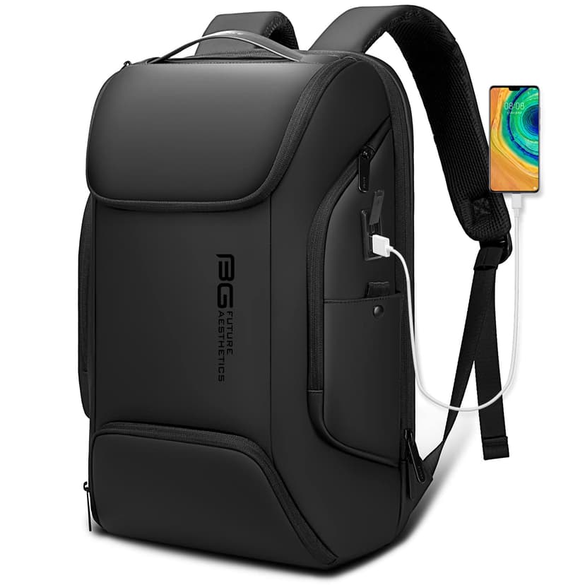 BANGE Sac à dos judicieux pour ordinateur portable de 15,6", sac professionnel pour homme et femme, noir, Large - 1
