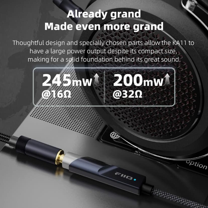 FiiO KA11 USB Dongle DAC and Amp (USB-C, Black) - 3