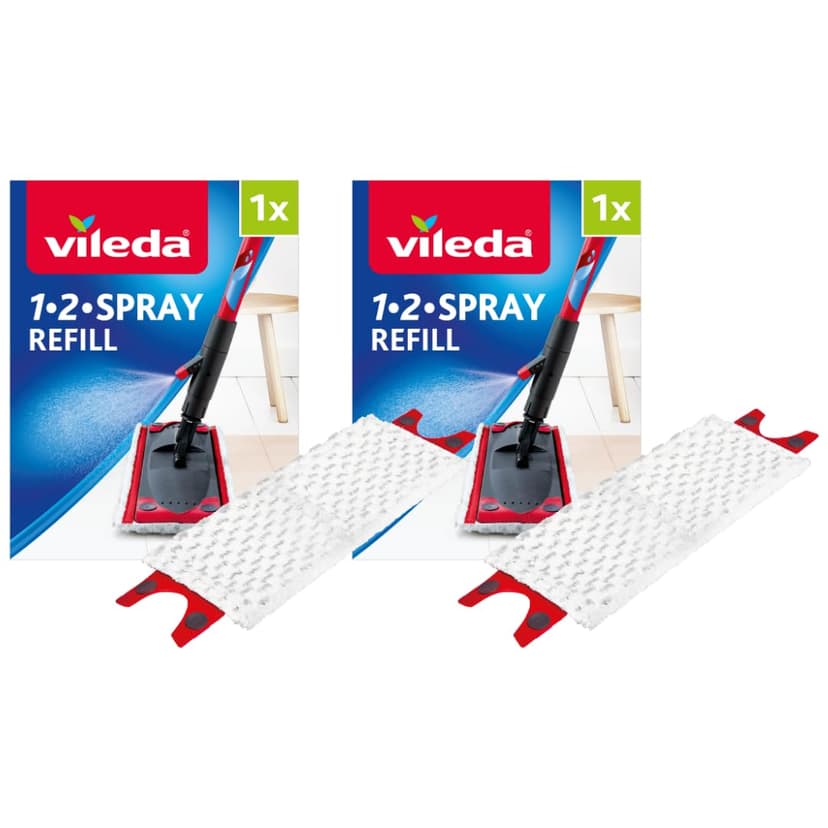 Vileda Tampons de rechange en microfibre UltraMax 1-2 Spray, microfibre, blanc, lot de 2 - 1