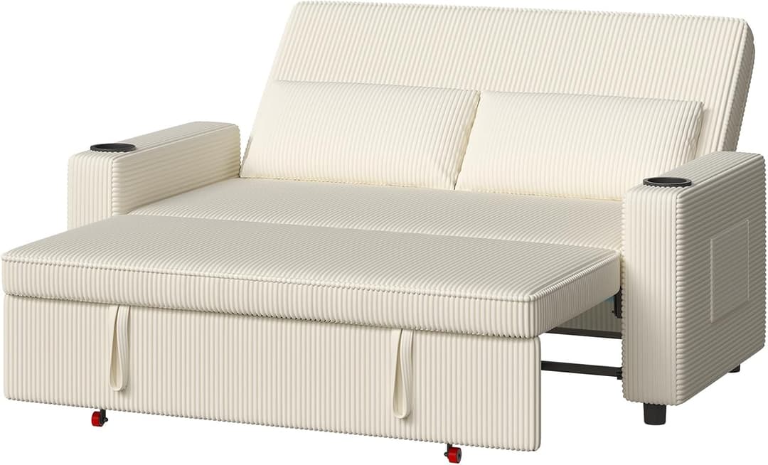 Devoko 62.9" Convertible Sofa Bed,2 Seater Pull Out Sleep…