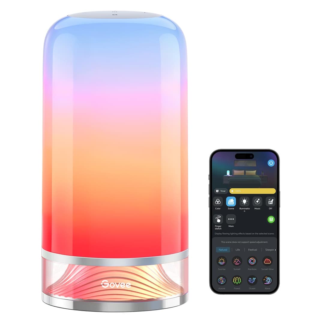 Govee Bedside Touch Table Lamp, Night Light Kids LED RGBICWW Works with Matter and Alexa, Music Sync, 70 Scene Modes, Timer, 2700-6500K Night Lamp for Bedroom, Kids, Living Room Decor(Corded Electric)