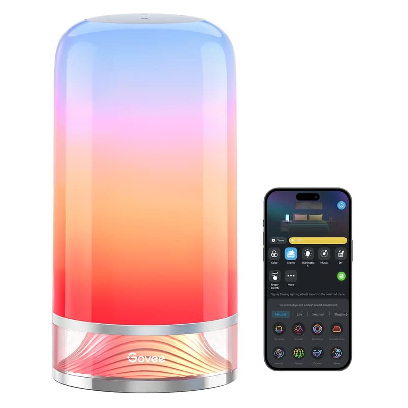 Govee Bedside Touch Table Lamp, Night Light Kids LED RGBICWW Works with Matter and Alexa, Music Sync, 70 Scene Modes, Timer, 2700-6500K Night Lamp for Bedroom, Kids, Living Room Decor(Corded Electric) - 1