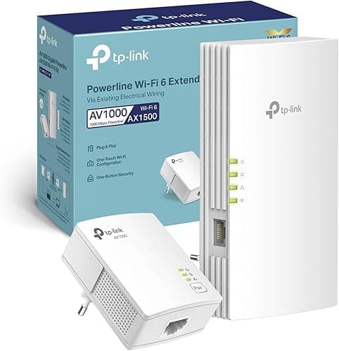 TP-Link TL-WPA7817 Powerline Kit, AV1000Mbps and AX1500Mbps on WiFi 6 Dual Band, Without Socket, Homeplug AV2, Plug & Play, Gigabit Ethernet Port, Auto-Sync, EasyMesh, Compatible with All Routers