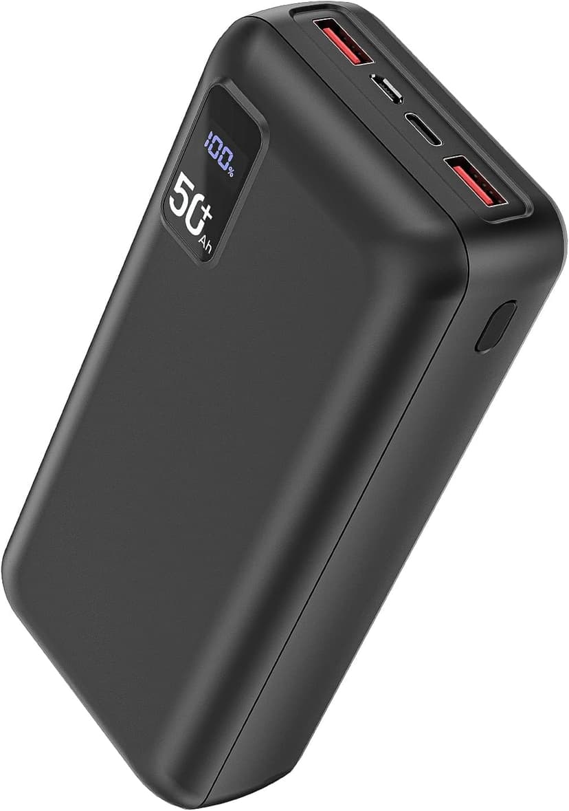 PowerBank 50,000 mAh Large Capacity, 22.5 W Power Bank PD20W Fast Charging External Mobile Phone Battery USB C with LED Display 3 Outputs & 2 Inputs Portable Charger for iPhone 16 15 14 13 12 Pro Max - 1