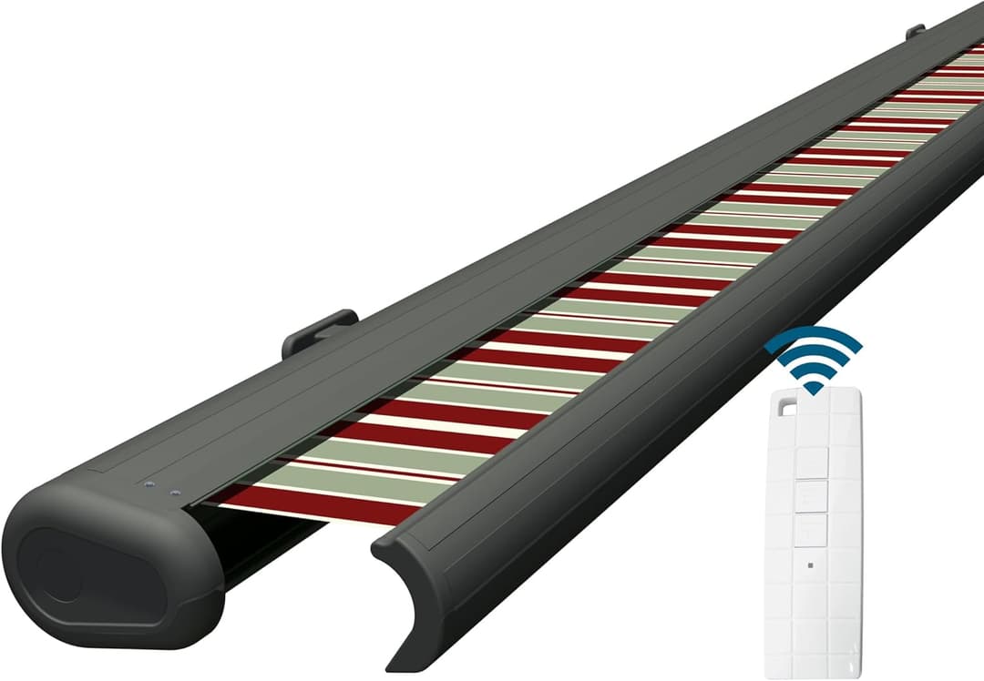 Electric Cassette Awning 3.5 x 3 m Articulated Arm Smart Home Enabled Full Cassette Awning Housing Basalt Grey Awning Cloth High-Quality Polyacrylic Cloth (PA) with Choice of Colours UV Protection Factor 50+