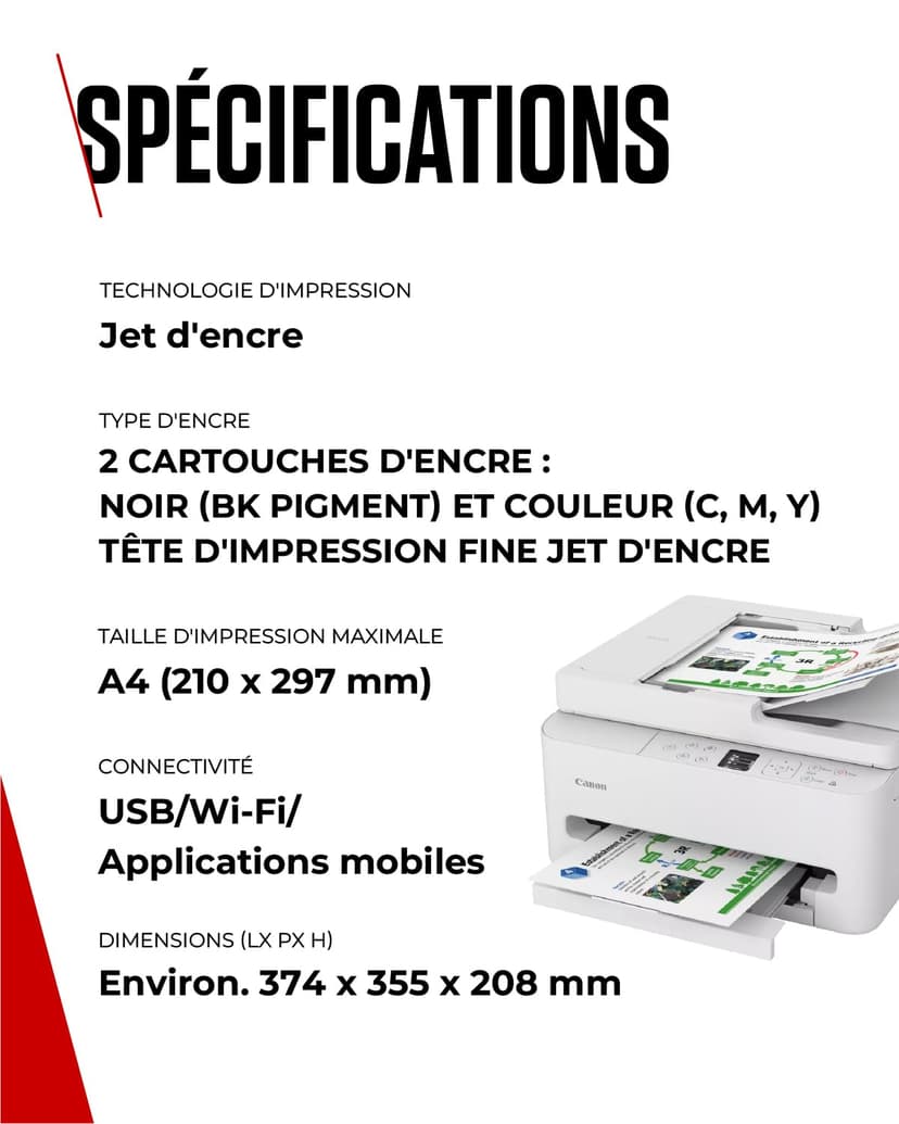Canon PIXMA TS7550I - WLAN Multifunction Printer with ADF, Paper Cassette and Front Operation | Wireless Printing from Smartphone Made Easy PIXMA Print Plan Compatible - 6