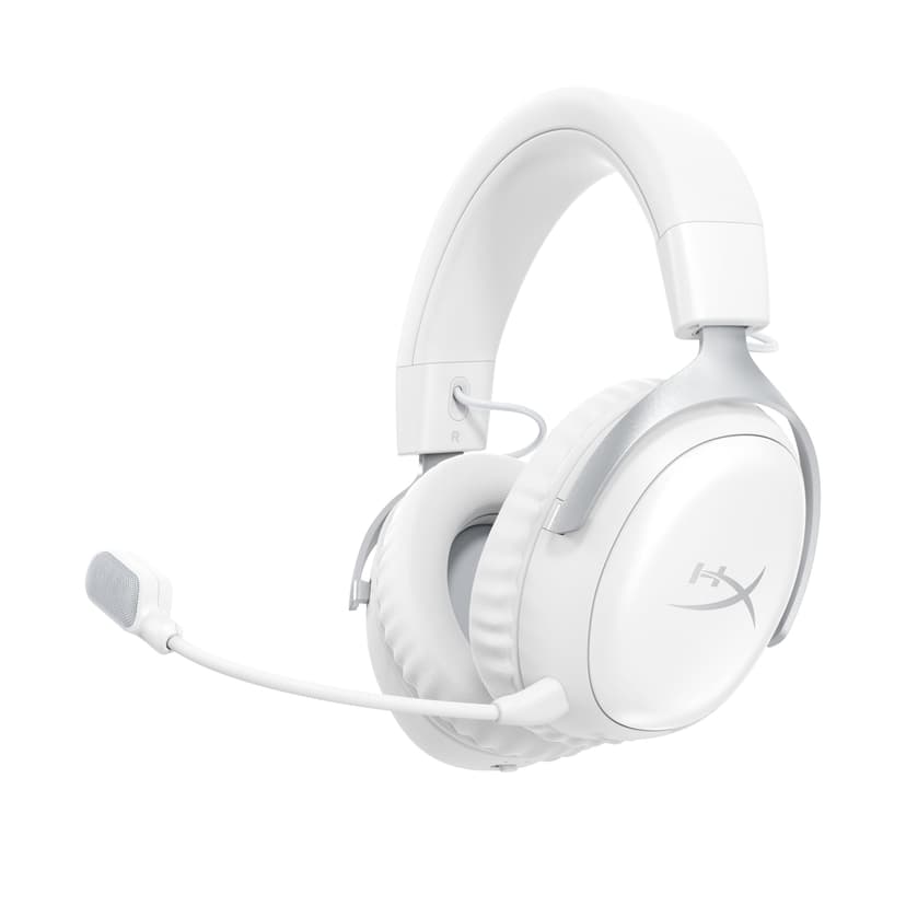 HyperX Cloud III S, Casque Gaming sans Fil, Bluetooth/2,4 GHz, PC/PS5/Xbox, jusqu'à 200h de Batterie, transducteurs 53 mm, DTS, Micro 10 mm, Blanc - 1